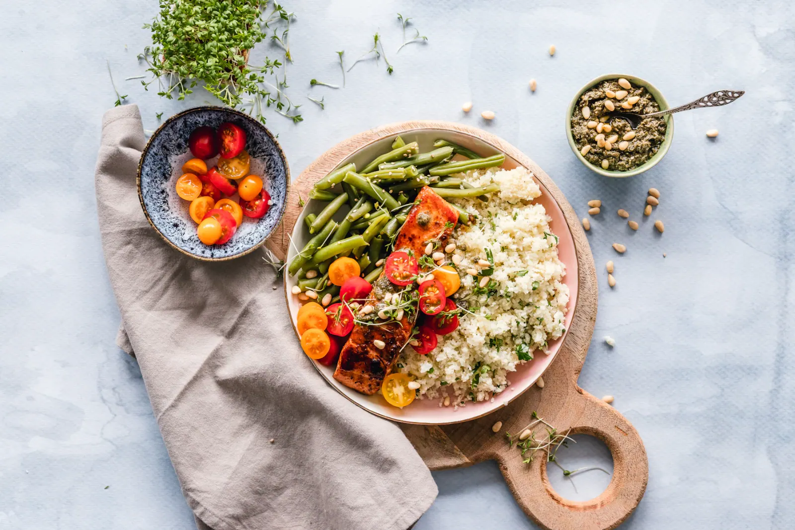 At the table — illustrative stock photograph