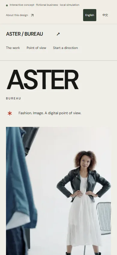 Actual mobile screenshot of this interactive concept website