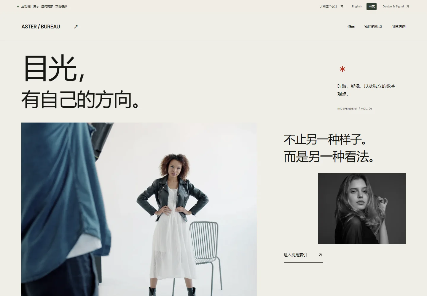 该设计演示网站的实际桌面截图