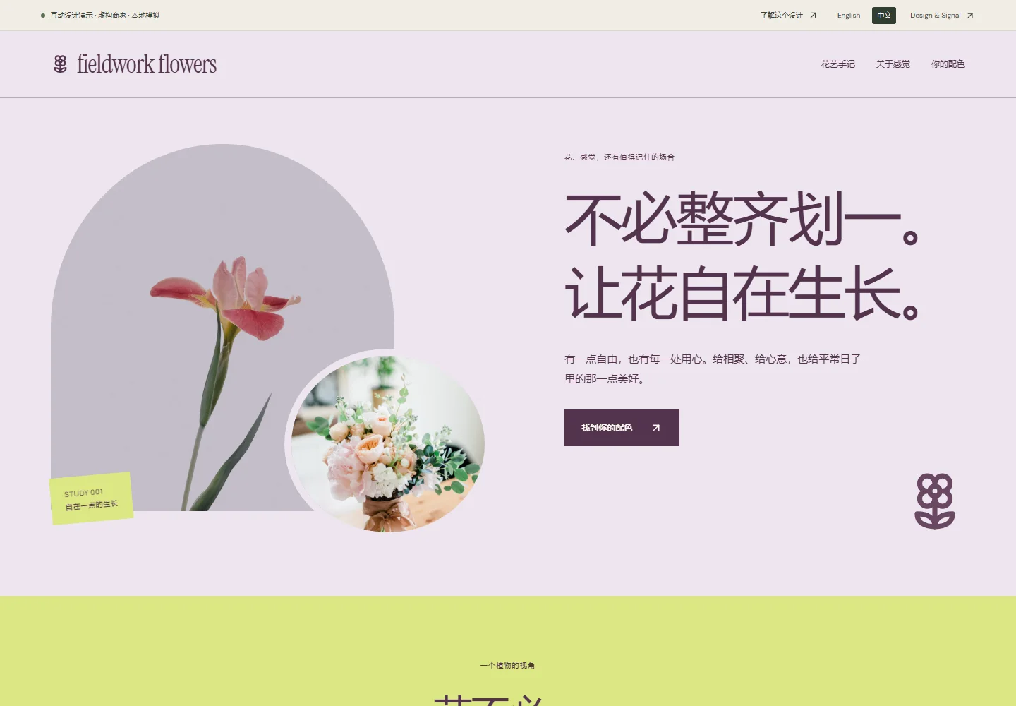 该设计演示网站的实际桌面截图