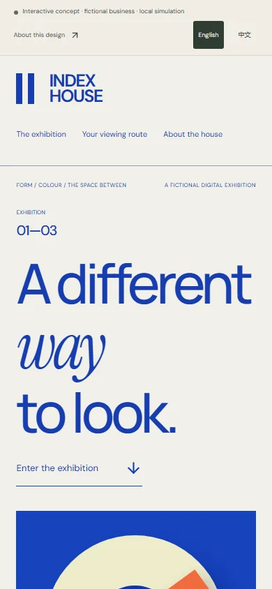 Actual mobile screenshot of this interactive concept website