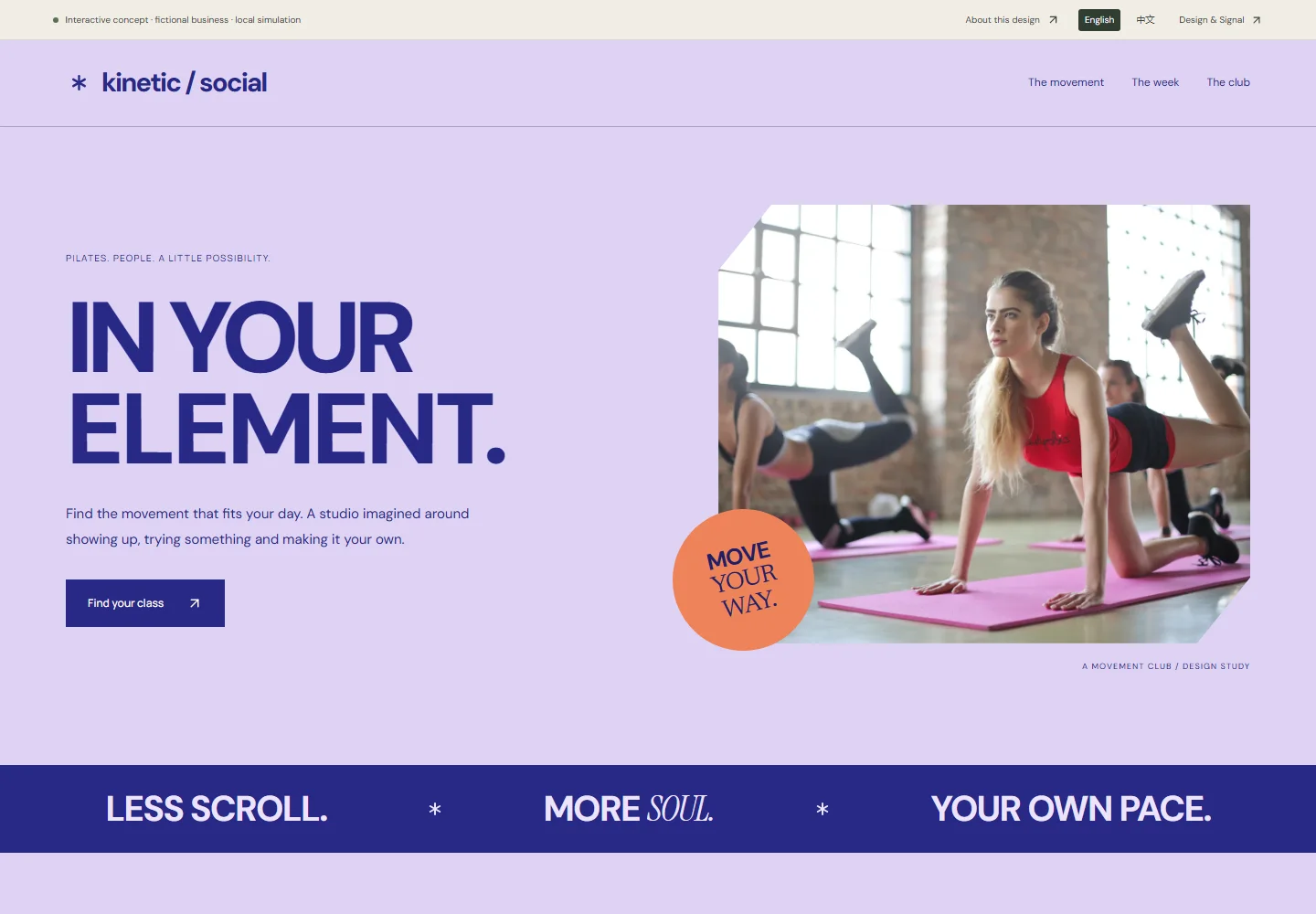Actual desktop screenshot of this interactive concept website