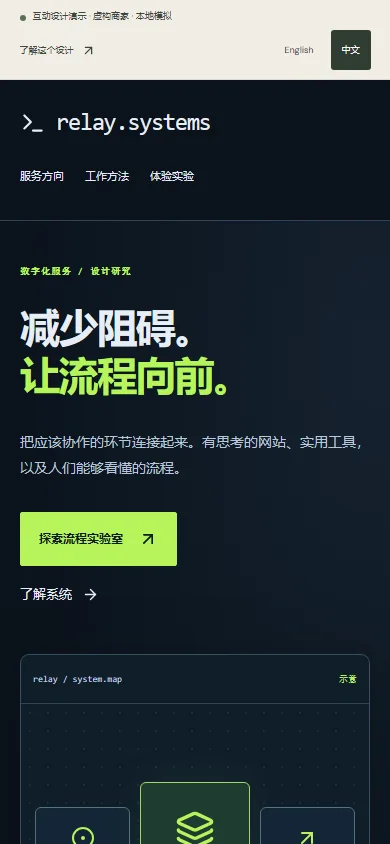 该设计演示网站的实际手机截图
