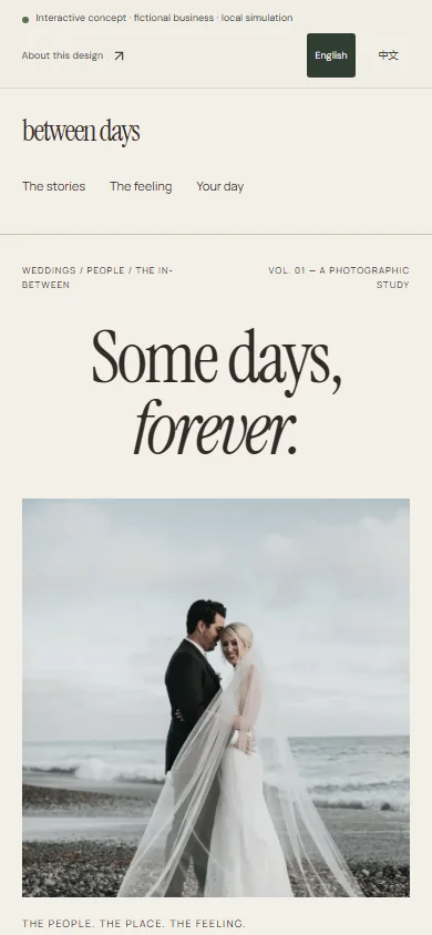 Actual mobile screenshot of this interactive concept website